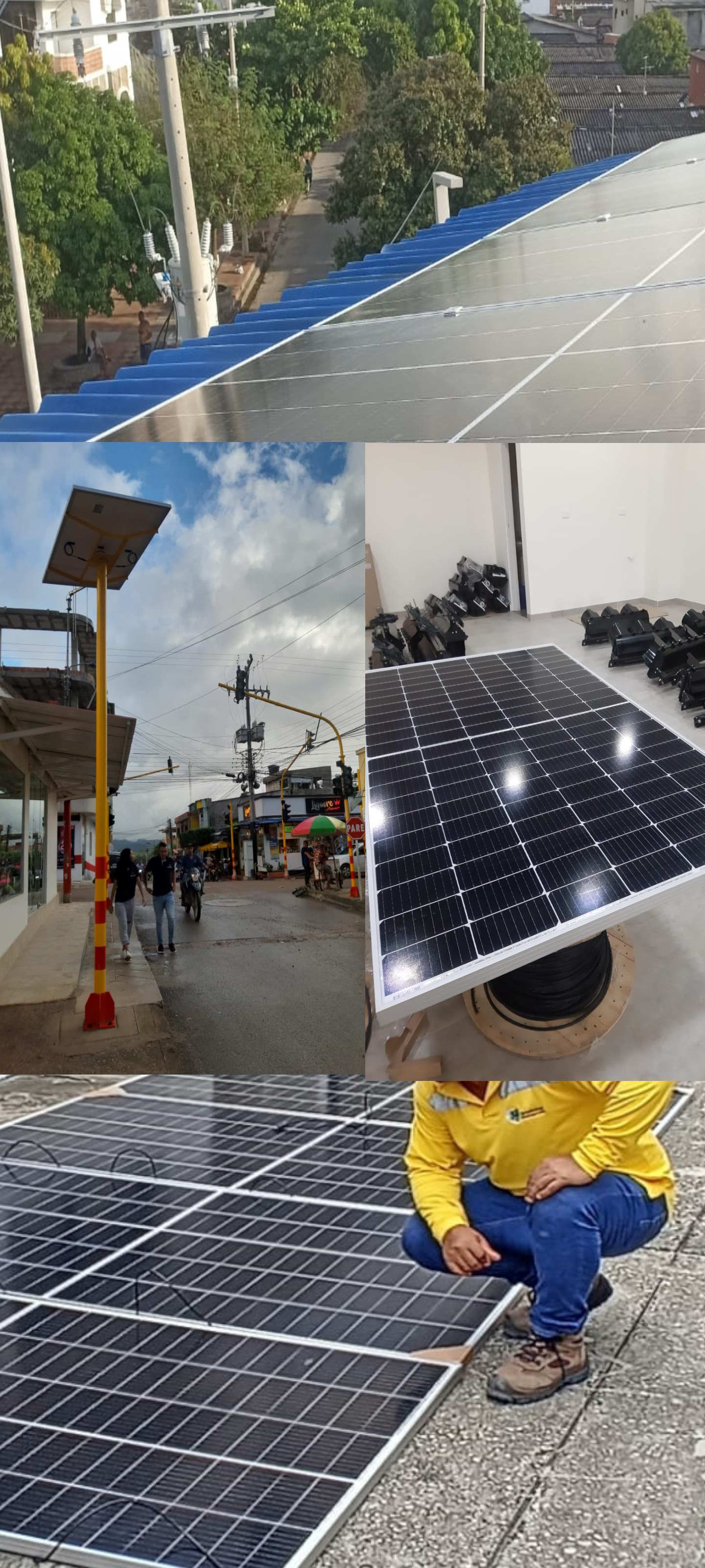 Energía solar para amoblamiento urbano en Barranquilla - Paneles solares instalación